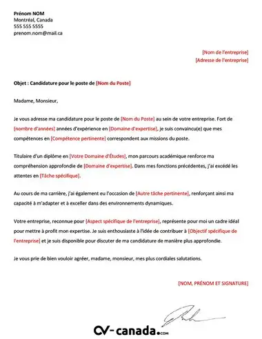 Modèle de CV comptable au canada
